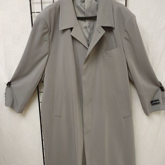 MEN'S JOHN KNIGHT 100% MICROFIBER FULL LENGTH DUSTER TOP COAT. JK-3 GREY. - Picture 2 of 11